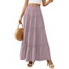 imagePRETTYGARDEN Boho Maxi Skirts for Women Trendy Summer 2026 Spring Long Flowy A Line Tiered Skirt Beach Vacation Clothes DressPurple