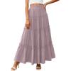 imagePRETTYGARDEN Boho Maxi Skirts for Women Trendy Summer 2026 Spring Long Flowy A Line Tiered Skirt Beach Vacation Clothes DressPurple