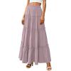 imagePRETTYGARDEN Boho Maxi Skirts for Women Trendy Summer 2026 Spring Long Flowy A Line Tiered Skirt Beach Vacation Clothes DressPurple