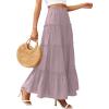 imagePRETTYGARDEN Boho Maxi Skirts for Women Trendy Summer 2026 Spring Long Flowy A Line Tiered Skirt Beach Vacation Clothes DressPurple