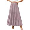 imagePRETTYGARDEN Boho Maxi Skirts for Women Trendy Summer 2026 Spring Long Flowy A Line Tiered Skirt Beach Vacation Clothes DressPurple