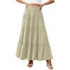 imagePRETTYGARDEN Boho Maxi Skirts for Women Trendy Summer 2026 Spring Long Flowy A Line Tiered Skirt Beach Vacation Clothes DressSage Green