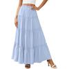 imagePRETTYGARDEN Boho Maxi Skirts for Women Trendy Summer 2026 Spring Long Flowy A Line Tiered Skirt Beach Vacation Clothes DressSky Blue