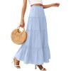 imagePRETTYGARDEN Boho Maxi Skirts for Women Trendy Summer 2026 Spring Long Flowy A Line Tiered Skirt Beach Vacation Clothes DressSky Blue