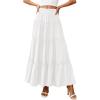 imagePRETTYGARDEN Boho Maxi Skirts for Women Trendy Summer 2026 Spring Long Flowy A Line Tiered Skirt Beach Vacation Clothes DressWhite