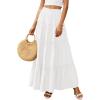 imagePRETTYGARDEN Boho Maxi Skirts for Women Trendy Summer 2026 Spring Long Flowy A Line Tiered Skirt Beach Vacation Clothes DressWhite