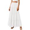 imagePRETTYGARDEN Boho Maxi Skirts for Women Trendy Summer 2026 Spring Long Flowy A Line Tiered Skirt Beach Vacation Clothes DressWhite