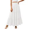 imagePRETTYGARDEN Boho Maxi Skirts for Women Trendy Summer 2026 Spring Long Flowy A Line Tiered Skirt Beach Vacation Clothes DressWhite