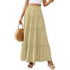 imagePRETTYGARDEN Boho Maxi Skirts for Women Trendy Summer 2026 Spring Long Flowy A Line Tiered Skirt Beach Vacation Clothes DressYellow