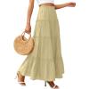 imagePRETTYGARDEN Boho Maxi Skirts for Women Trendy Summer 2026 Spring Long Flowy A Line Tiered Skirt Beach Vacation Clothes DressYellow
