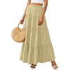 imagePRETTYGARDEN Boho Maxi Skirts for Women Trendy Summer 2026 Spring Long Flowy A Line Tiered Skirt Beach Vacation Clothes DressYellow