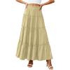 imagePRETTYGARDEN Boho Maxi Skirts for Women Trendy Summer 2026 Spring Long Flowy A Line Tiered Skirt Beach Vacation Clothes DressYellow