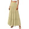 imagePRETTYGARDEN Boho Maxi Skirts for Women Trendy Summer 2026 Spring Long Flowy A Line Tiered Skirt Beach Vacation Clothes DressYellow