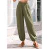 imagePRETTYGARDEN Womens 2026 Summer Casual Pants High Waisted Loose Wide Leg Palazzo Pockets Lounge Beach Travel Trousers OutfitsArmy Green