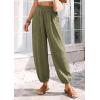 imagePRETTYGARDEN Womens 2026 Summer Casual Pants High Waisted Loose Wide Leg Palazzo Pockets Lounge Beach Travel Trousers OutfitsArmy Green