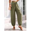 imagePRETTYGARDEN Womens 2026 Summer Casual Pants High Waisted Loose Wide Leg Palazzo Pockets Lounge Beach Travel Trousers OutfitsArmy Green