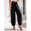imagePRETTYGARDEN Womens 2026 Summer Casual Pants High Waisted Loose Wide Leg Palazzo Pockets Lounge Beach Travel Trousers OutfitsBlack