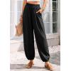 imagePRETTYGARDEN Womens 2026 Summer Casual Pants High Waisted Loose Wide Leg Palazzo Pockets Lounge Beach Travel Trousers OutfitsBlack