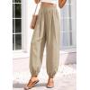 imagePRETTYGARDEN Womens 2026 Summer Casual Pants High Waisted Loose Wide Leg Palazzo Pockets Lounge Beach Travel Trousers OutfitsLight Khaki