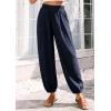 imagePRETTYGARDEN Womens 2026 Summer Casual Pants High Waisted Loose Wide Leg Palazzo Pockets Lounge Beach Travel Trousers OutfitsNavy Blue