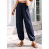 imagePRETTYGARDEN Womens 2026 Summer Casual Pants High Waisted Loose Wide Leg Palazzo Pockets Lounge Beach Travel Trousers OutfitsNavy Blue