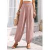 imagePRETTYGARDEN Womens 2026 Summer Casual Pants High Waisted Loose Wide Leg Palazzo Pockets Lounge Beach Travel Trousers OutfitsPink
