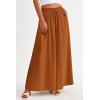 imagePRETTYGARDEN Womens 2026 Summer Wide Leg Palazzo Pants High Waisted Flowy Pockets Trendy Casual Lounge Boho Beach TrousersBrown