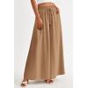 imagePRETTYGARDEN Womens 2026 Summer Wide Leg Palazzo Pants High Waisted Flowy Pockets Trendy Casual Lounge Boho Beach TrousersKhaki
