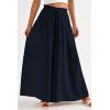 imagePRETTYGARDEN Womens 2026 Summer Wide Leg Palazzo Pants High Waisted Flowy Pockets Trendy Casual Lounge Boho Beach TrousersNavy