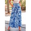 imagePRETTYGARDEN Womens 2026 Summer Wide Leg Palazzo Pants High Waisted Flowy Pockets Trendy Casual Lounge Boho Beach TrousersPrint Blue