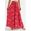 imagePRETTYGARDEN Womens 2026 Summer Wide Leg Palazzo Pants High Waisted Flowy Pockets Trendy Casual Lounge Boho Beach TrousersPrint Red