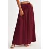 imagePRETTYGARDEN Womens 2026 Summer Wide Leg Palazzo Pants High Waisted Flowy Pockets Trendy Casual Lounge Boho Beach TrousersWine Red
