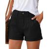 imagePRETTYGARDEN Womens Summer Shorts 2026 Casual High Waisted Pleated Beach Vacation Tailored Denim Shorts with PocketsBlack