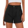 imagePRETTYGARDEN Womens Summer Shorts 2026 Casual High Waisted Pleated Beach Vacation Tailored Denim Shorts with PocketsBlack