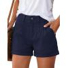 imagePRETTYGARDEN Womens Summer Shorts 2026 Casual High Waisted Pleated Beach Vacation Tailored Denim Shorts with PocketsNavy Blue