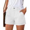 imagePRETTYGARDEN Womens Summer Shorts 2026 Casual High Waisted Pleated Beach Vacation Tailored Denim Shorts with PocketsWhite