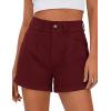 imagePRETTYGARDEN Womens Summer Shorts 2026 Casual High Waisted Pleated Beach Vacation Tailored Denim Shorts with PocketsWine Red