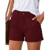imagePRETTYGARDEN Womens Summer Shorts 2026 Casual High Waisted Pleated Beach Vacation Tailored Denim Shorts with PocketsWine Red