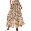 imagePRETTYGARDEN 2026 Summer Maxi Long Skirts for Women Trendy Boho Floral High Waisted Slit Flowy Travel Beach Vacation ClothesFloral Multicolored