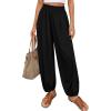 imagePRETTYGARDEN Womens 2026 Summer Casual Pants High Waisted Loose Wide Leg Palazzo Pockets Lounge Beach Travel Trousers OutfitsBlack