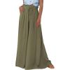 imagePRETTYGARDEN Womens 2026 Summer Wide Leg Palazzo Pants High Waisted Flowy Pockets Trendy Casual Lounge Boho Beach TrousersArmy Green