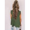 imagePRETTYGARDEN Boho Floral Tank Tops for Women Shirred Straps Pleated Summer Casual Sleeveless Shirts Tops Beach BlousesGreen