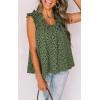 imagePRETTYGARDEN Boho Floral Tank Tops for Women Shirred Straps Pleated Summer Casual Sleeveless Shirts Tops Beach BlousesGreen