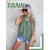 imagePRETTYGARDEN Boho Floral Tank Tops for Women Shirred Straps Pleated Summer Casual Sleeveless Shirts Tops Beach BlousesGreen