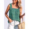 imagePRETTYGARDEN Boho Floral Tank Tops for Women Shirred Straps Pleated Summer Casual Sleeveless Shirts Tops Beach BlousesGreen Blue Floral