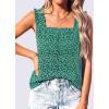 imagePRETTYGARDEN Boho Floral Tank Tops for Women Shirred Straps Pleated Summer Casual Sleeveless Shirts Tops Beach BlousesGreen Blue Floral