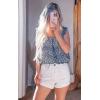 imagePRETTYGARDEN Boho Floral Tank Tops for Women Shirred Straps Pleated Summer Casual Sleeveless Shirts Tops Beach BlousesLight Blue