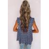 imagePRETTYGARDEN Boho Floral Tank Tops for Women Shirred Straps Pleated Summer Casual Sleeveless Shirts Tops Beach BlousesLight Blue