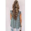 imagePRETTYGARDEN Boho Floral Tank Tops for Women Shirred Straps Pleated Summer Casual Sleeveless Shirts Tops Beach BlousesOlive Green