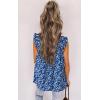 imagePRETTYGARDEN Boho Floral Tank Tops for Women Shirred Straps Pleated Summer Casual Sleeveless Shirts Tops Beach BlousesRoyal Blue